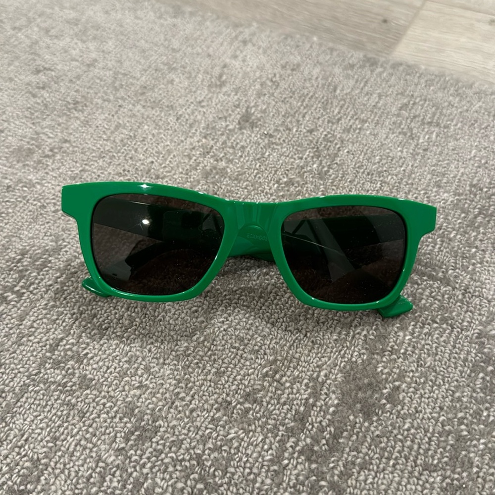 Bottega veneta green sunglasses; worn 5x